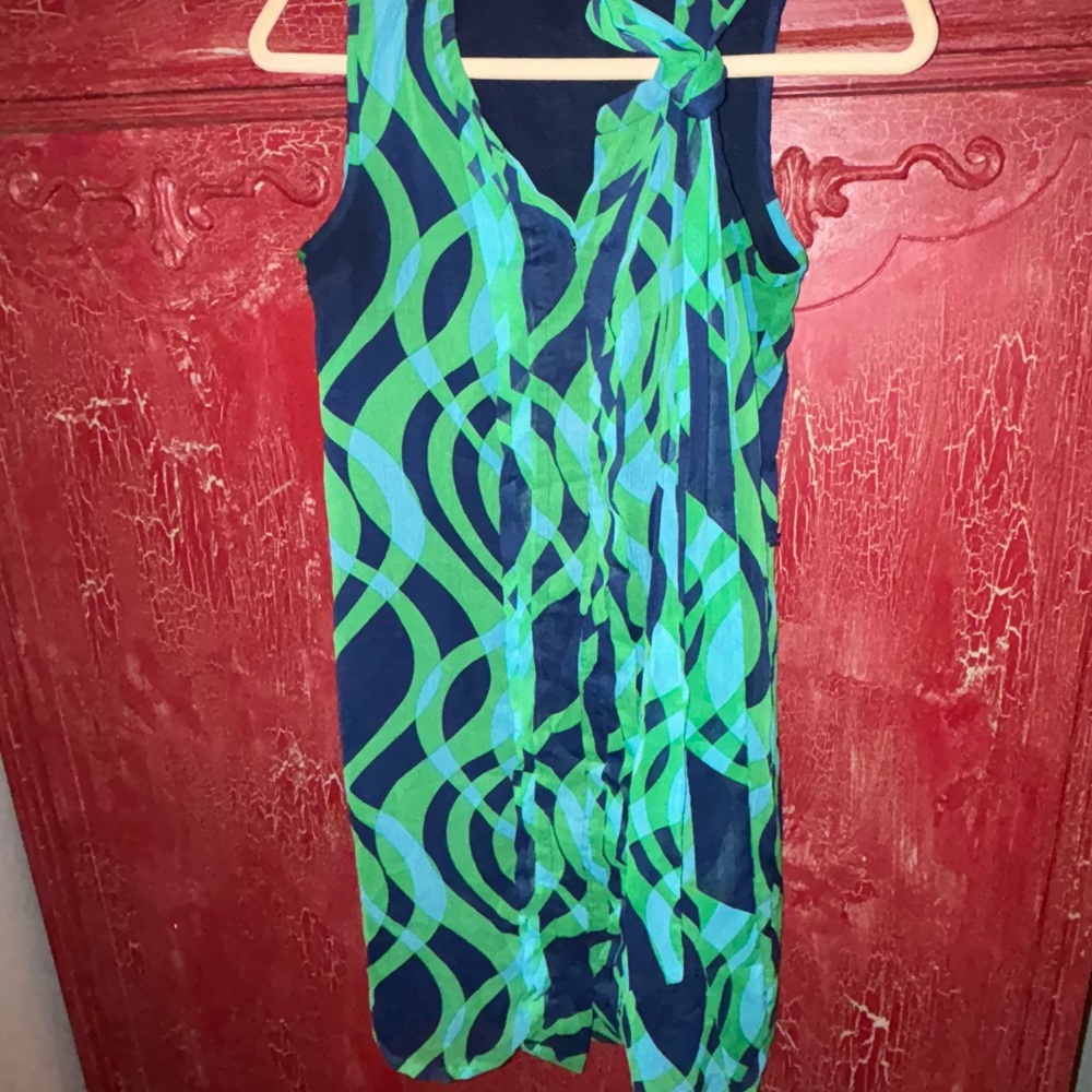 Banana Republic Green and Blue Mini Dress